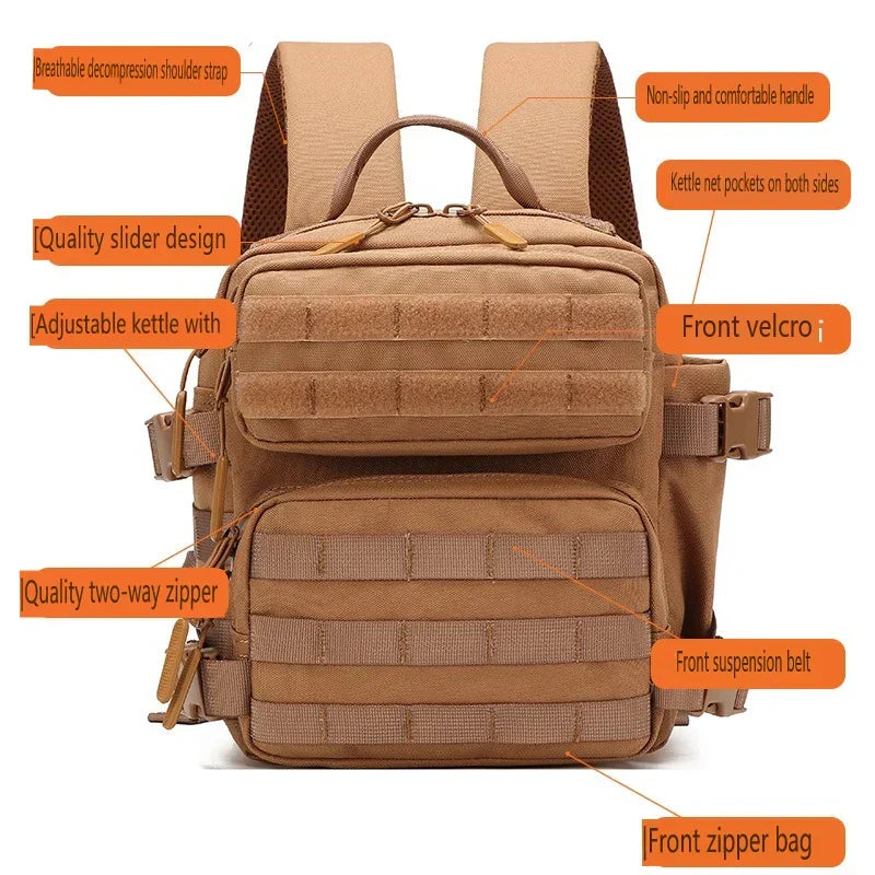 Kalsten | Tactivo Mini-Rucksack 9L | MOLLE-Outdoor Backpack | Compact & Durable | For Hiking, Camping & EDC