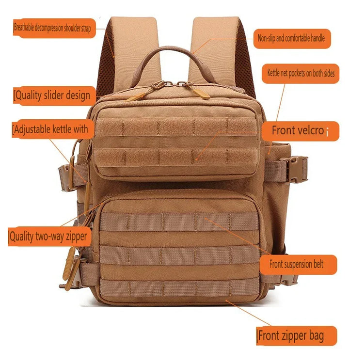 Kalsten | Tactivo Mini-Rucksack 9L | MOLLE-Outdoor Backpack | Compact & Durable | For Hiking, Camping & EDC