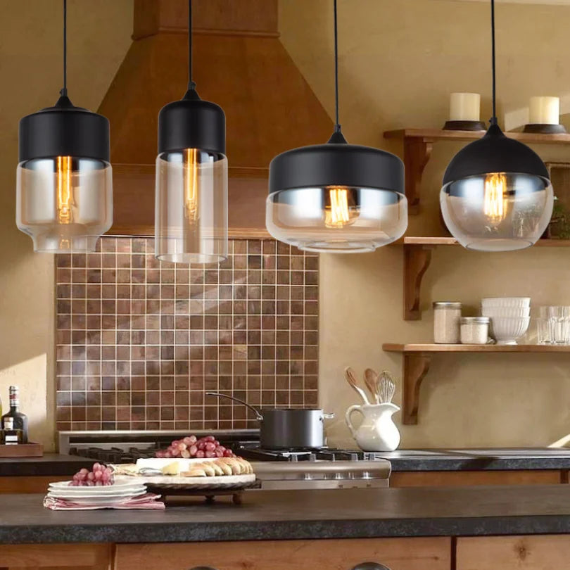 Modern Glass Pendant Lighting – Retro Ceiling Lamp for Kitchen, Dining Room, Bedroom, Bar, Cafe, and Indoor Table Decoration | Kalsten