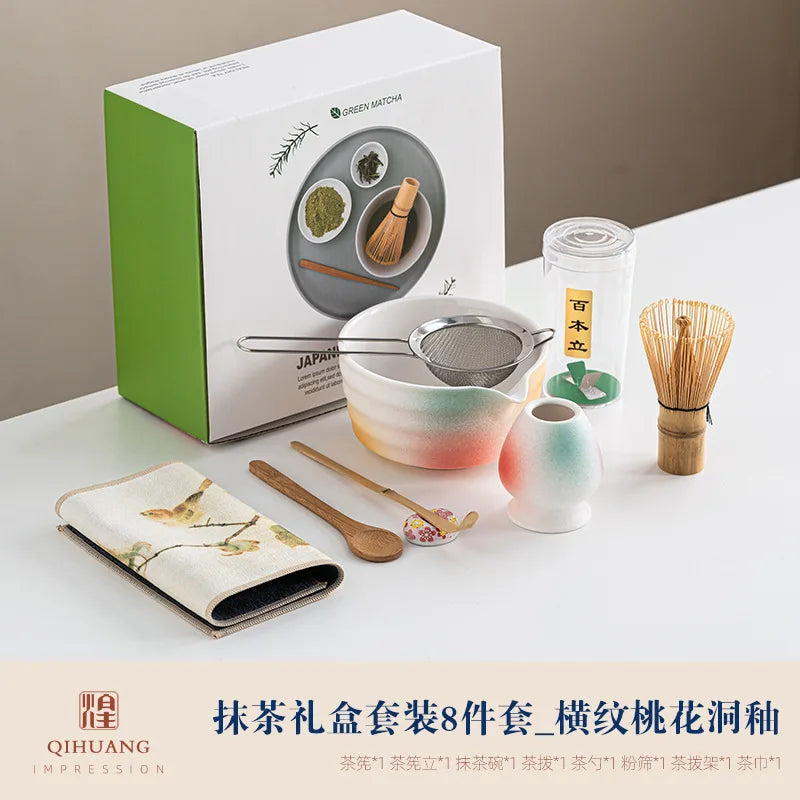 Variant image for Matcha Tea Set 8-Piece Green Size Standard Ceramic Bamboo Whisk-2