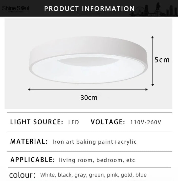 LED Ceiling Light: Nordic Macaron Circular | Kalsten