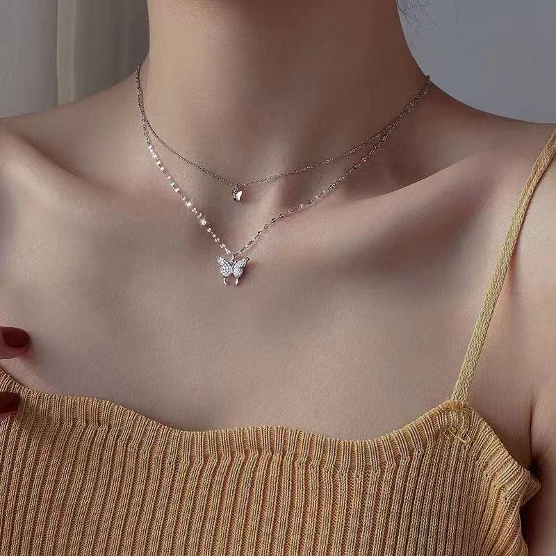 Kalsten | Dreamy Wings Silver Double Layer Necklace