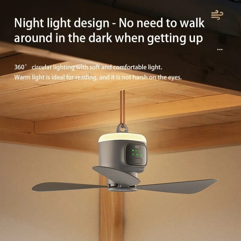 12000mAh Portable Ceiling & Camping Fan – Outdoor Tent Air Circulator and Cooling Ventilator | Kalsten