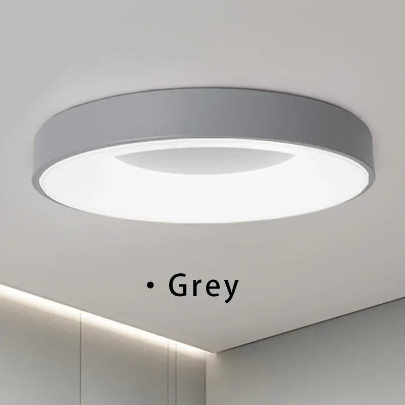 Modern Macaron LED Ceiling Light – Adjustable Circular Design with Remote Dimming for Bedroom, Living Room, and Corridor | Kalsten
