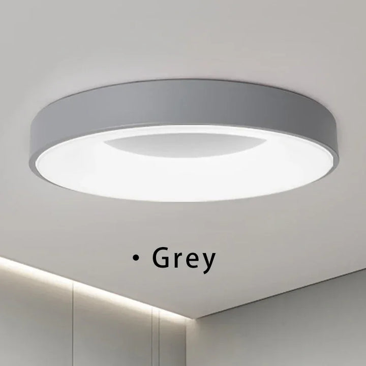 Modern Macaron LED Ceiling Light – Adjustable Circular Design with Remote Dimming for Bedroom, Living Room, and Corridor | Kalsten