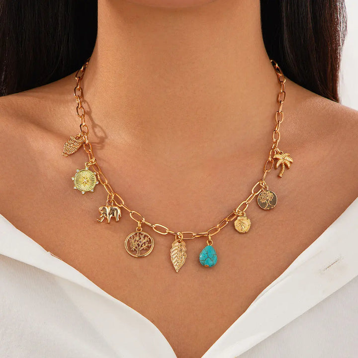 Kalsten | Paperclip Tropical Charm Necklace