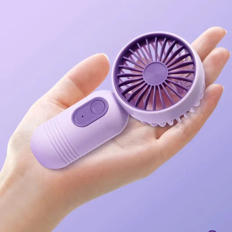 Mini Handheld USB Fan – 3-Speed Strong Wind Portable Desk Fan, Rechargeable for Students, Office, Outdoor, Travel, and Camping | Kalsten