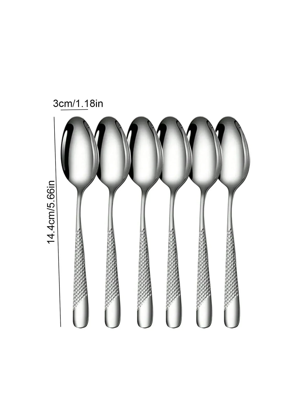 Skanto | High-Quality Stainless Steel Silver Star Diamond Cutlery Set - Includes Knife, Fork, Spoon & Dessert Fork & Spoon - 6-Piece/30-Piece Options