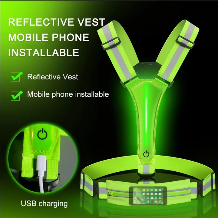 Kalsten | LED Reflective Safety Vest with Adjustable Straps and USB Rechargeable Lights