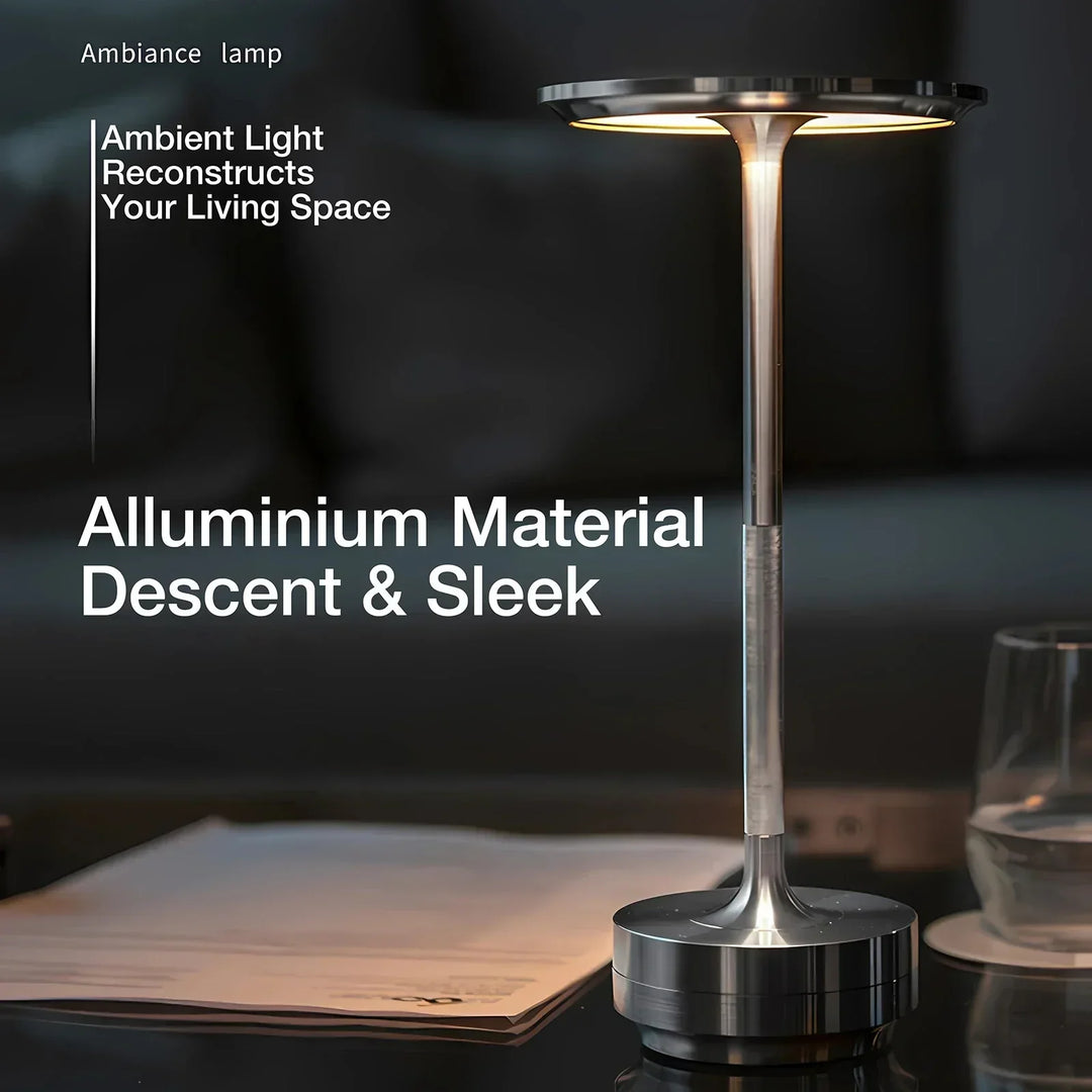Cordless Rechargeable Modern Aura Table Lamp with Touch Controls | Wireless LED Light for Modern Side Tables and Office Desks | Minimalist Table Lamp | Kalsten