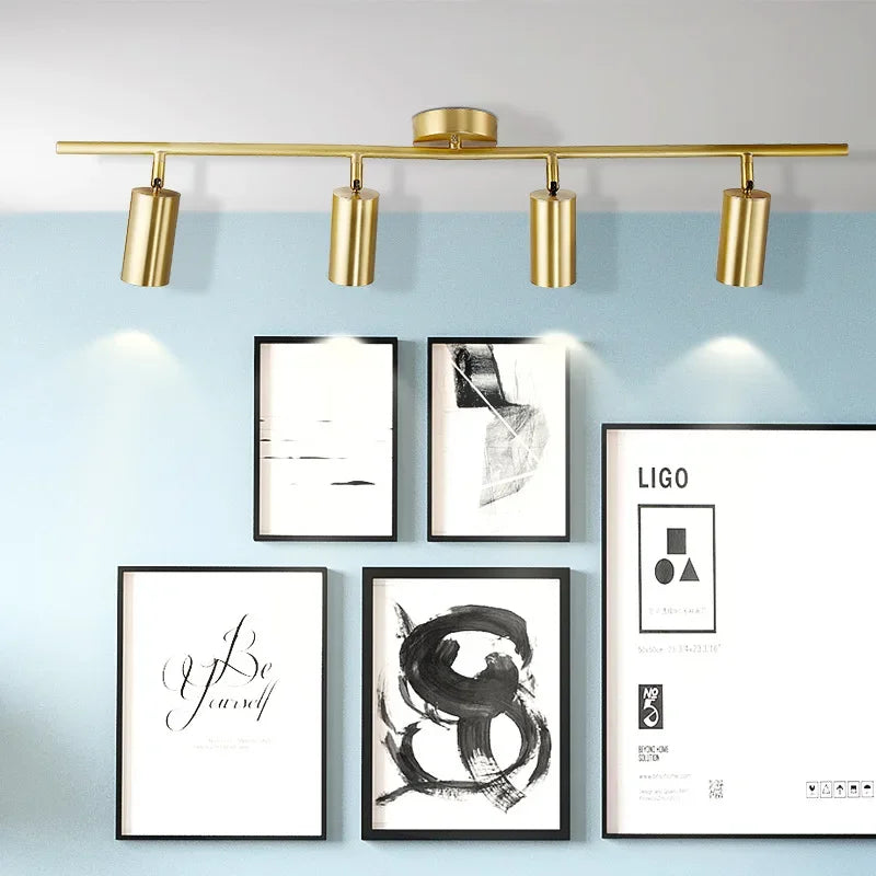 Modern Gold Spotlight Ceiling Light – Nordic Minimalist E27 LED Fixture for Living Room, Bedroom, and Kitchen | Kalsten