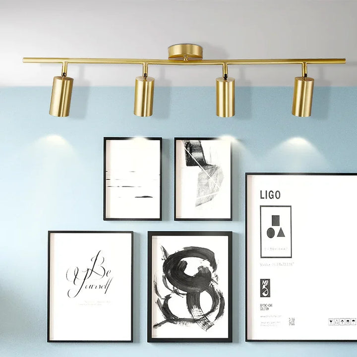 Modern Gold Spotlight Ceiling Light – Nordic Minimalist E27 LED Fixture for Living Room, Bedroom, and Kitchen | Kalsten