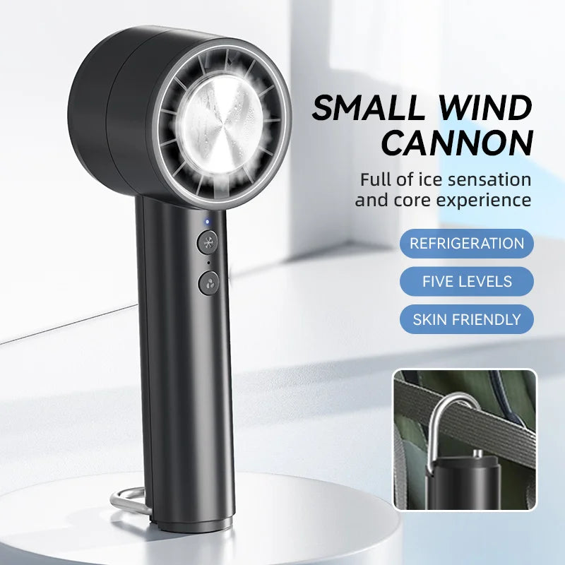 Kalsten | Brisano AirCool Mini Hand Fan with Cooling Function | 5 Speeds | LED Display & USB Charging | Quiet & Portable | For Travel, Office & Outdoor