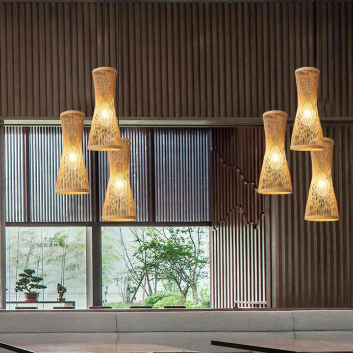 Japanese Small Chandelier: Embrace Serenity with Bamboo Elegance | Kalsten