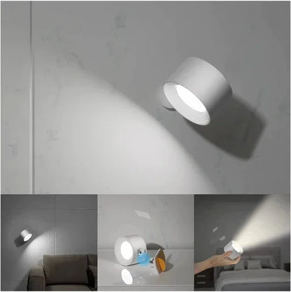 Skanto | Spotlight Thread Lamp - 360° Rotation, Dimmable, Rechargeable Wall Lamp