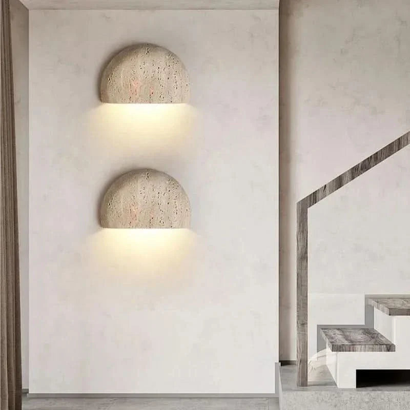 Skanto | Stone Wall Lamp – Retro Wabi-Sabi LED Light