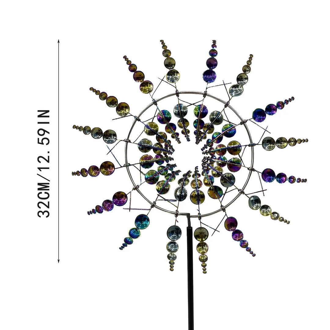 Kalsten | Unique Solar-Powered Kinetic Metal Windmill Spinner - Magical Wind Collectors for Patio, Garden, Lawn Outdoor Decoration