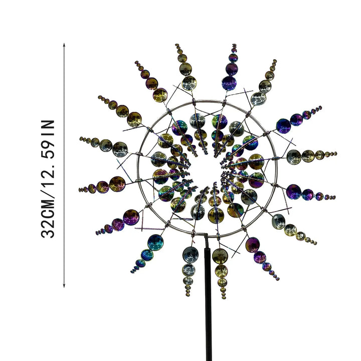 Kalsten | Unique Solar-Powered Kinetic Metal Windmill Spinner - Magical Wind Collectors for Patio, Garden, Lawn Outdoor Decoration