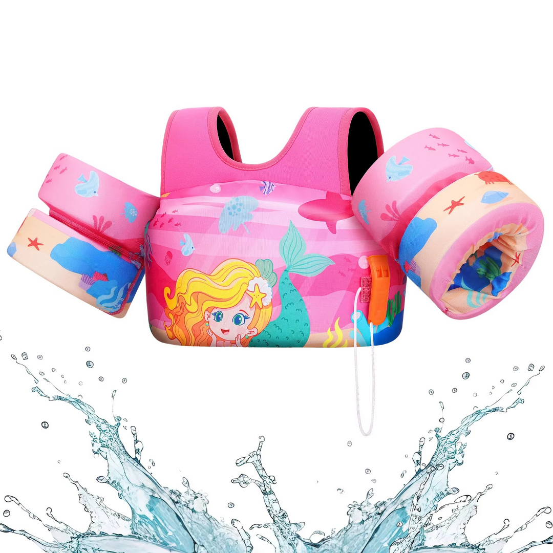 Kalsten | Kids Foam Life Vest with Arm Floats and Safety Whistle for Swimming and Kayaking
