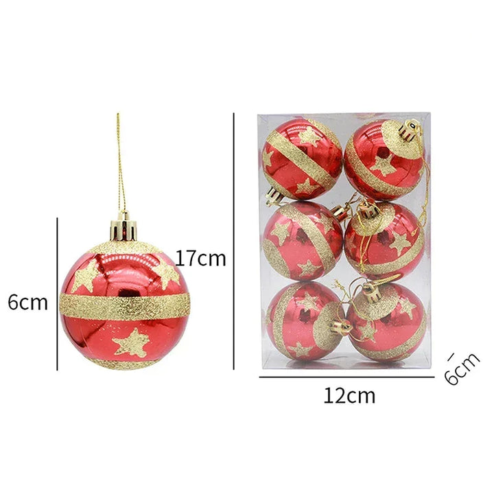 Elegant Snowflake Christmas Baubles Set – High-quality Christmas ornaments in red, white and gold, perfect for festive tree decoration at Christmas | Kalsten