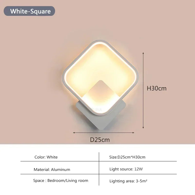 Minimalist LED Wall Lamp | Round & Square Sconces | Kalsten
