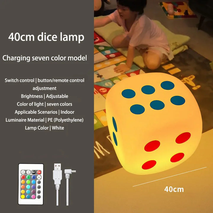 Huge Dice Bedside Atmosphere Floor Table Lamp | Kalsten