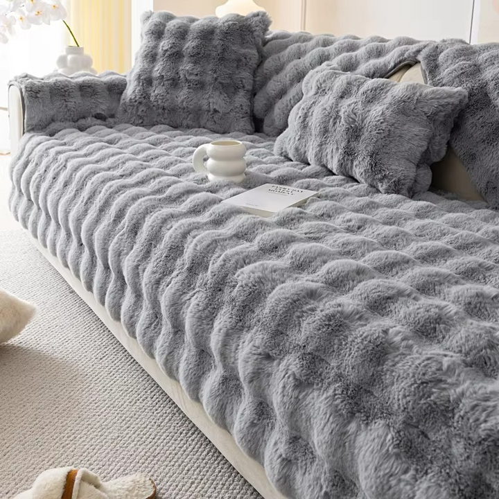 Plush Faux Fur Sofa Cover