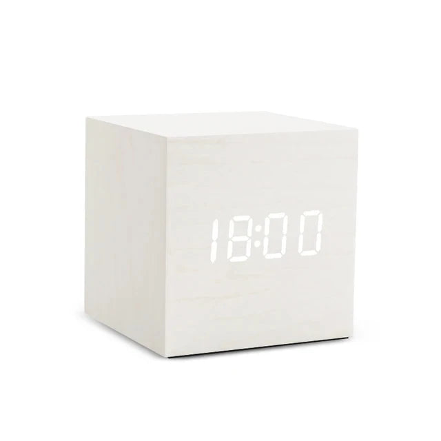 Wooden LED Alarm Clock with Temperature Display, Digital Clock, and Minimalist Design – Perfect for Bedroom and Office | Skanto
