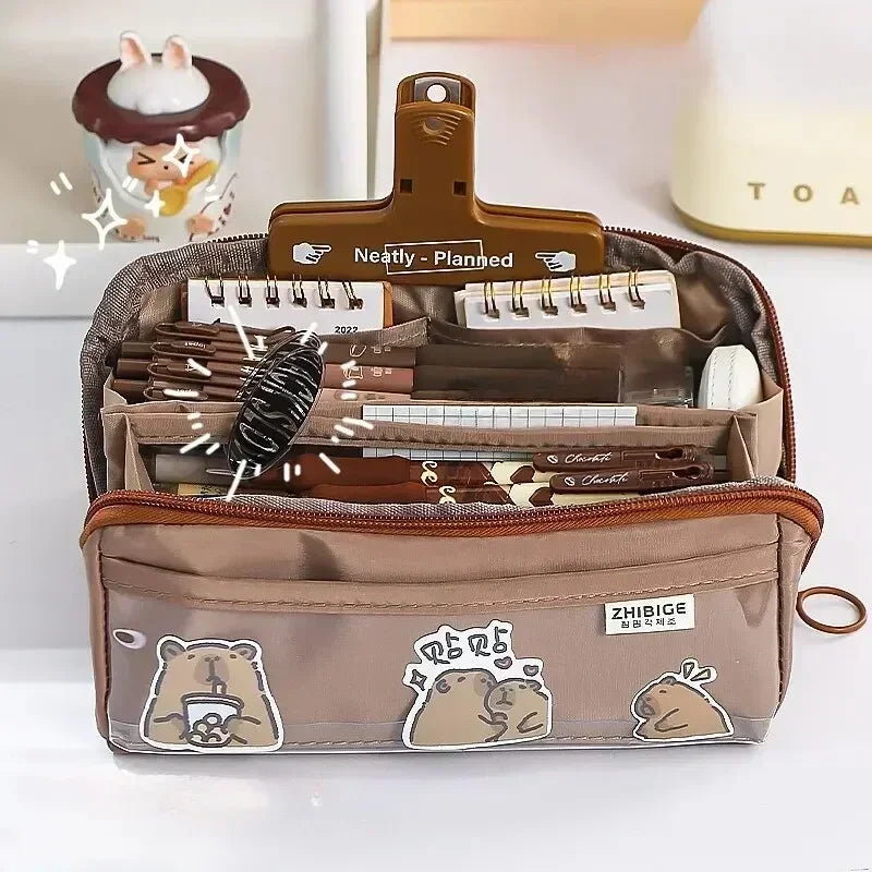 Kalsten | Pencil case KIDZORA CrystalBag | Transparent & Versatile | 10-pocket design | Large capacity for school & leisure