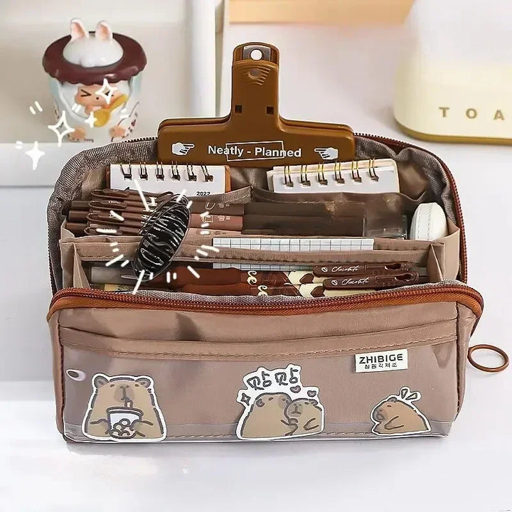Kalsten | Pencil case KIDZORA CrystalBag | Transparent & Versatile | 10-pocket design | Large capacity for school & leisure
