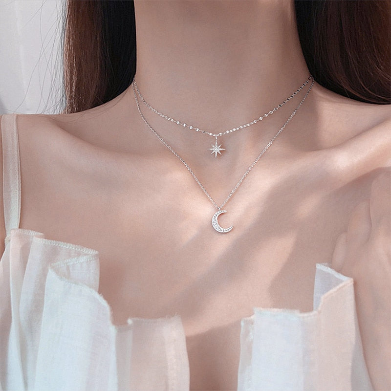 Kalsten | Dreamy Wings Silver Double Layer Necklace