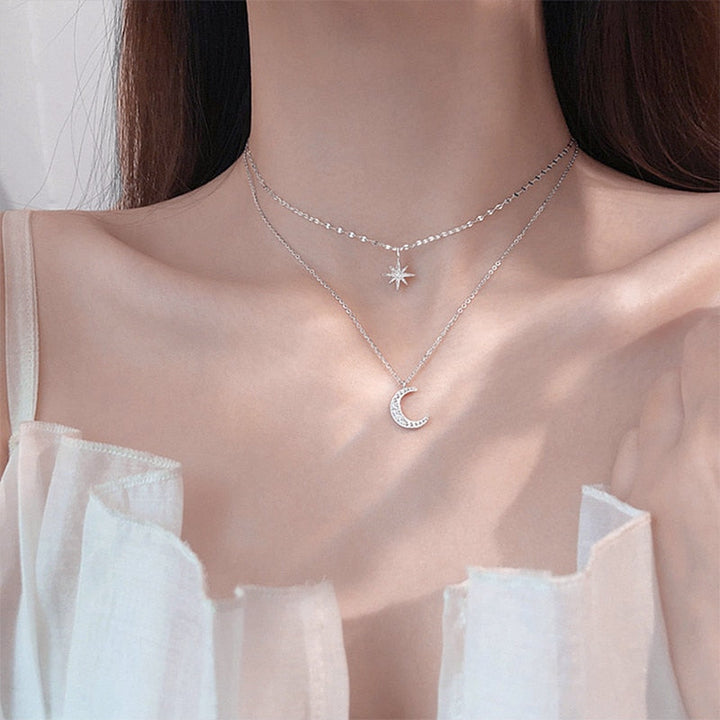Kalsten | Dreamy Wings Silver Double Layer Necklace