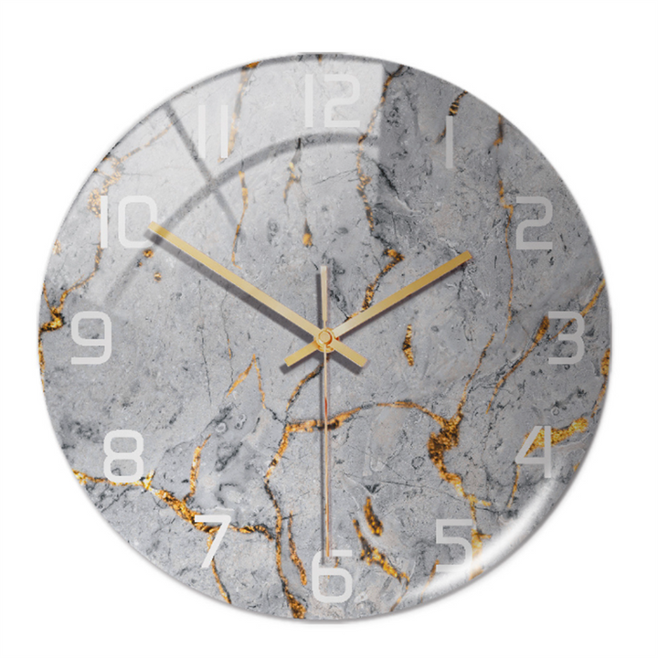 Stylish Marble Wall Clock with Silent Mechanism Kalsten
