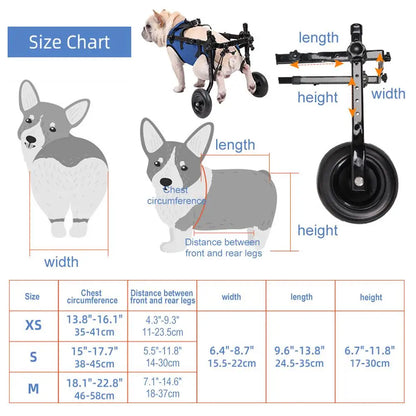 Brehn | Vetalino Dog Wheelchair for Small Dogs | Adjustable Rehab Cart | Lightweight & Stable | Mobility Aid for Walking Problems