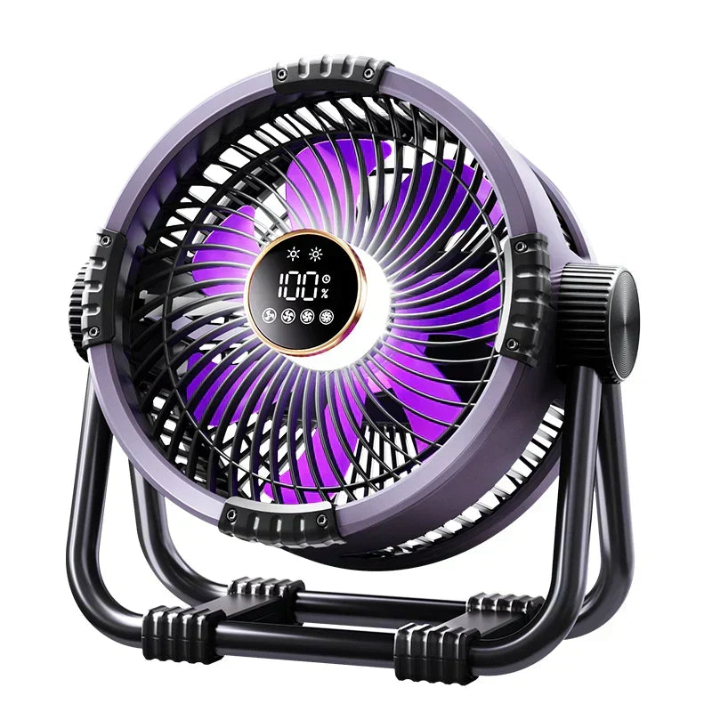 Camping Fan with 20,000mAh Battery, LED Light & Remote Control – WindMate | Kalsten