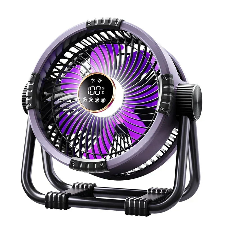 Camping Fan with 20,000mAh Battery, LED Light & Remote Control – WindMate | Kalsten