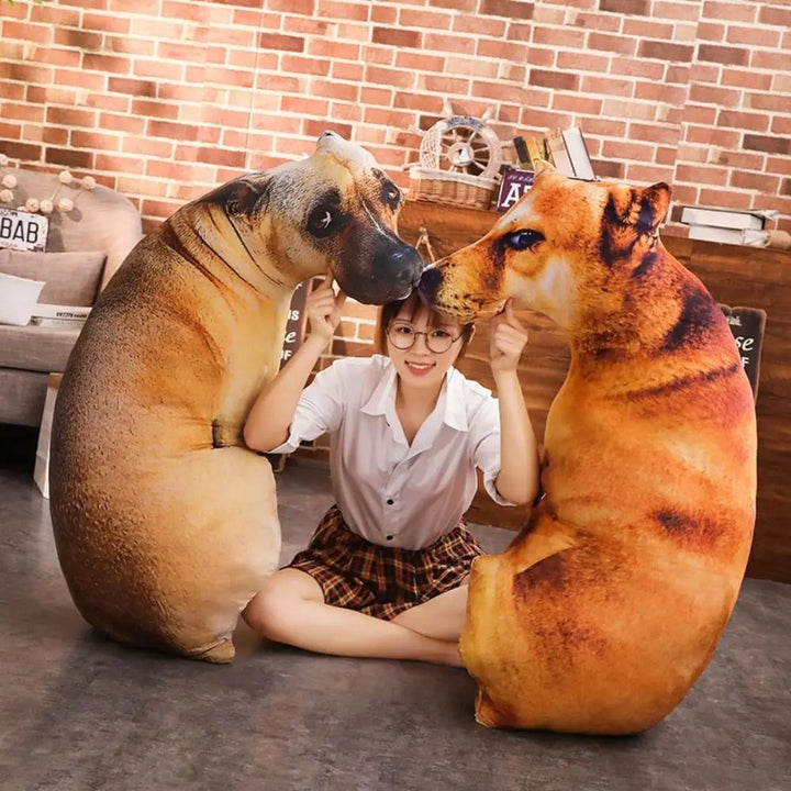 Realistic Soft Dog Plush Cushion
