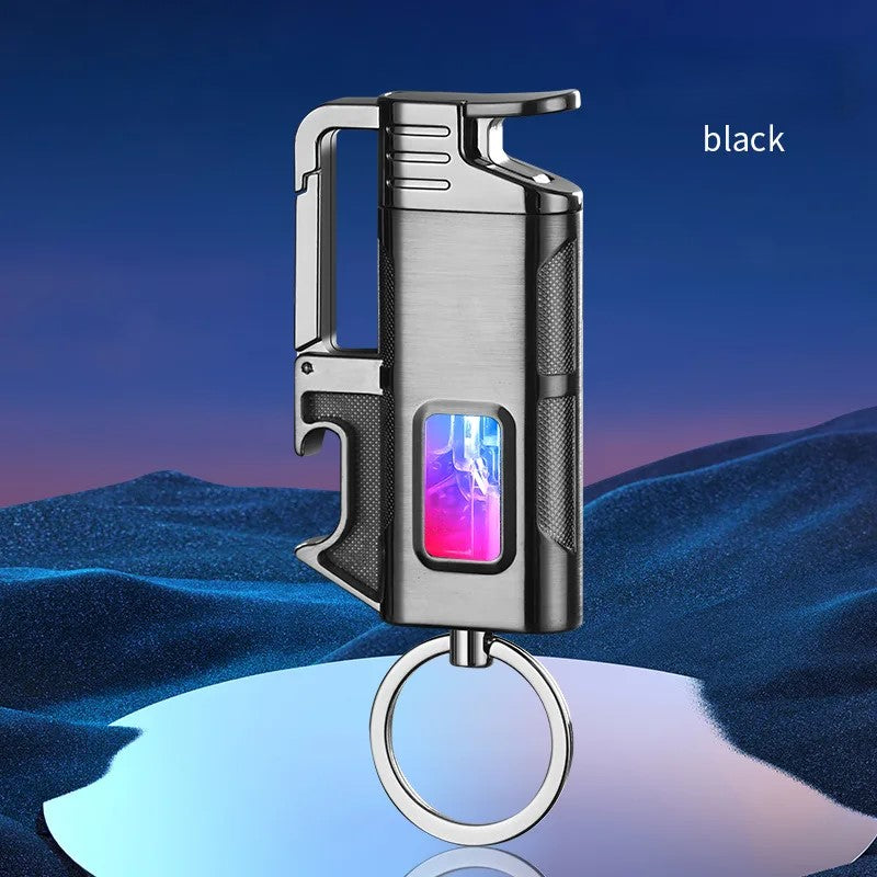 Modern Windproof Metal  Bottle Opener Keychain Lighter | Kalsten