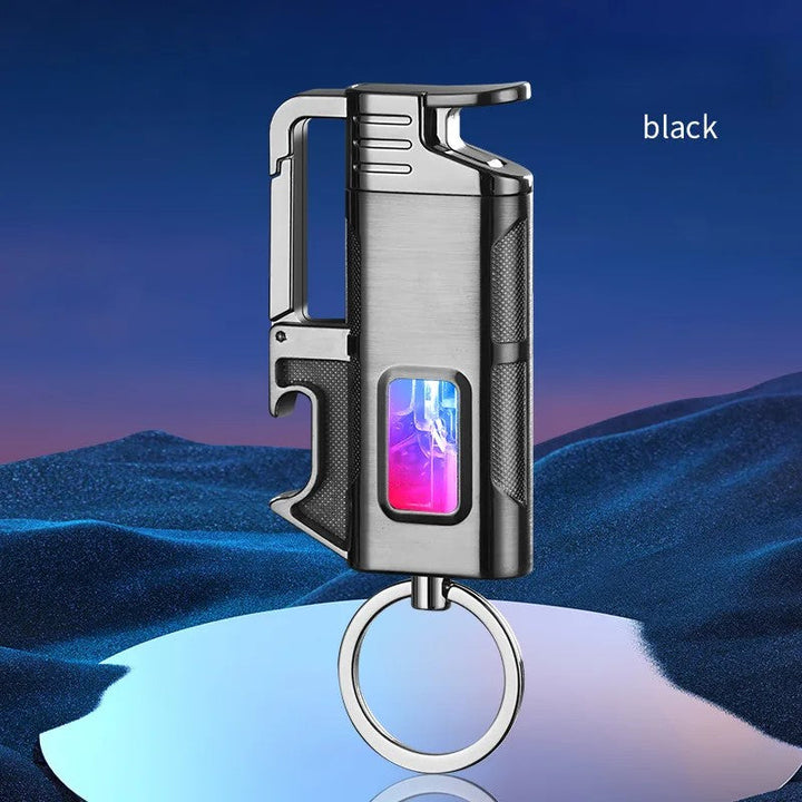 Modern Windproof Metal  Bottle Opener Keychain Lighter | Kalsten