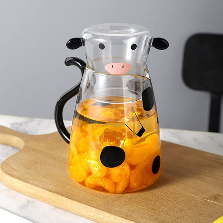 Sweet cow glass jug with cup | Kalsten