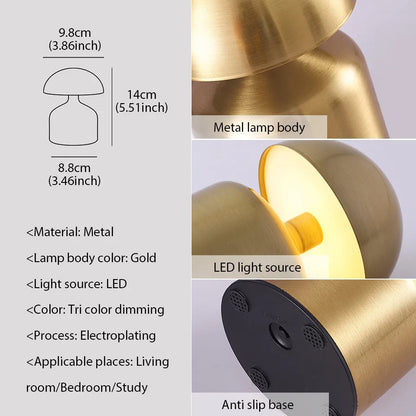 Skanto | LumoVerde LED Table Lamp | Rechargeable | 3 Color Temperatures & Touch Dimmer | 4W | 5V