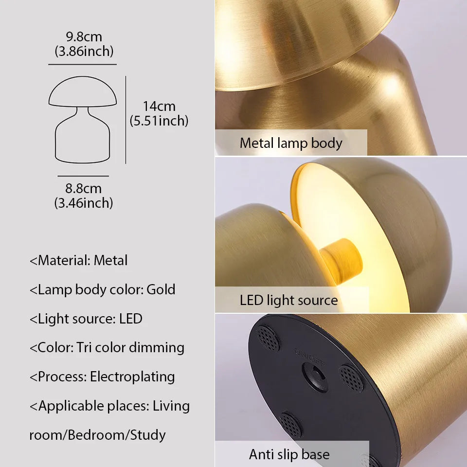 LumoVerde LED table lamp | Rechargeable | 3 color temperatures & touch dimmer | 4W | 5V | Kalsten