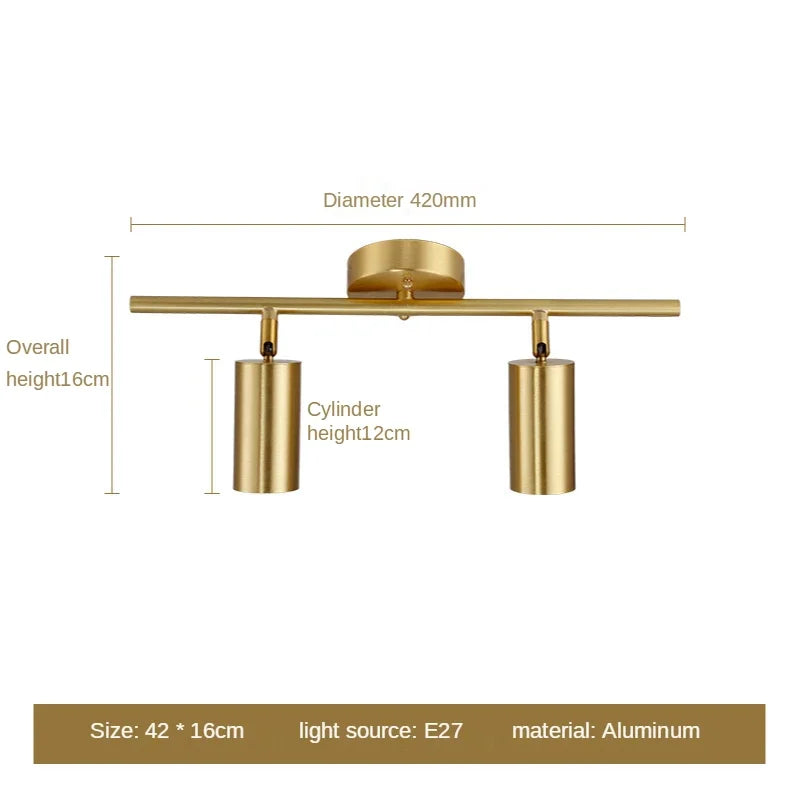 Modern Gold Spotlight Ceiling Light – Nordic Minimalist E27 LED Fixture for Living Room, Bedroom, and Kitchen | Kalsten