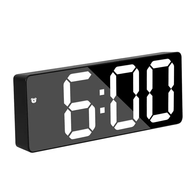 Modern Electronic Mirror Alarm Clock with LED Display, Alarm Function and Temperature Display – Stylish Digital Clock for Bedroom and Office | Kalsten