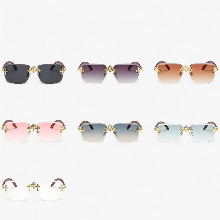 Rimless Steampunk Sunglasses with Metal Accents – Nirex | Kalsten