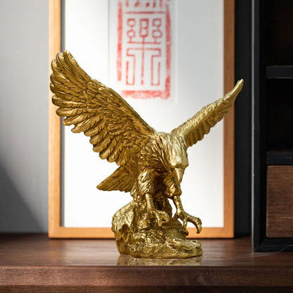 Skanto | Resin Golden Eagle Statue Art Animal Model Collection Ornament Home Office Desk Feng Shui Decor Figurines Simple