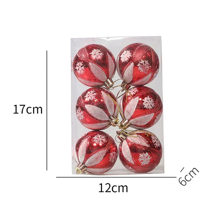 Elegant Snowflake Christmas Baubles Set – High-quality Christmas ornaments in red, white and gold, perfect for festive tree decoration at Christmas | Kalsten