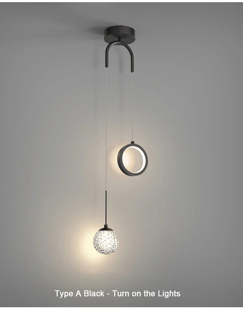Modern LED Pendant Light – 2-Way Indoor Hanging Lamp for Living Room, Bedroom, Dining Table with Adjustable 3 Light Colors | Kalsten