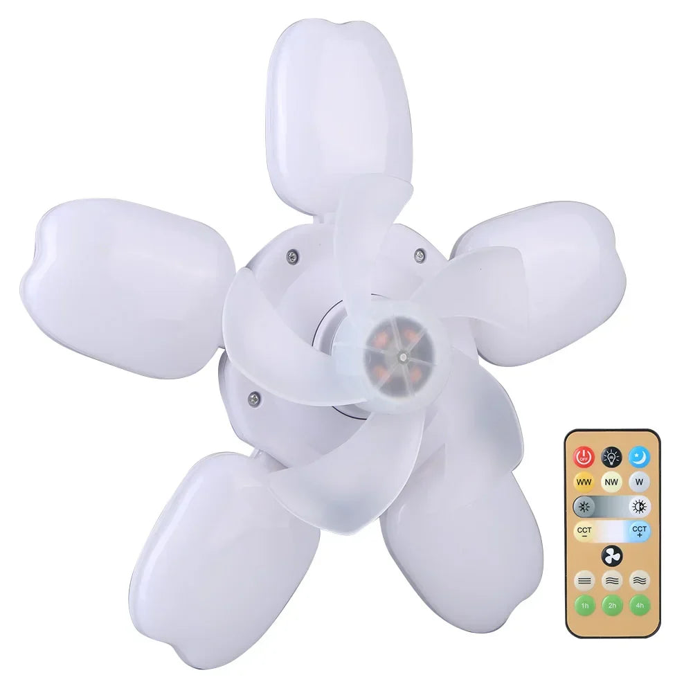 Silent Adjustable Remote Control Ceiling Foldable Fan Lamp - Image 3