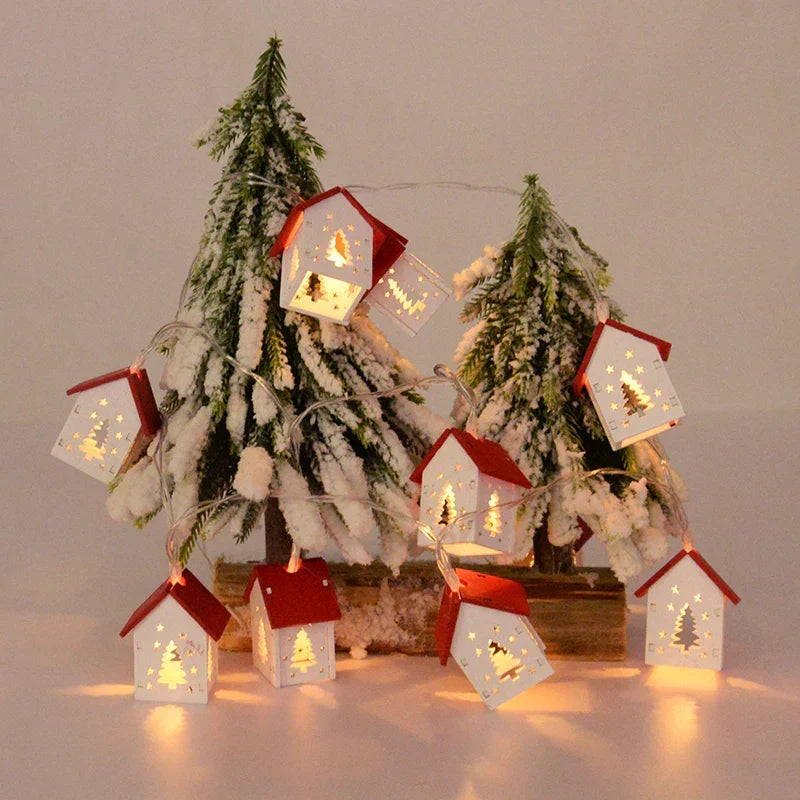 Bright Wooden Christmas Tree Decoration – LED String Lights for Festive Illumination | Kalsten